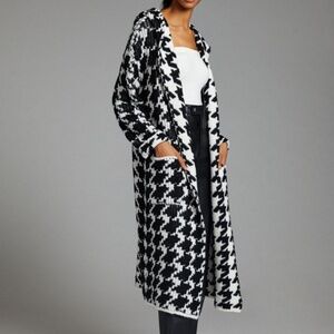 Anthropologie John + Jenn Houndstooth Sweater Coat